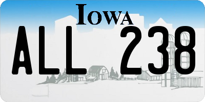 IA license plate ALL238