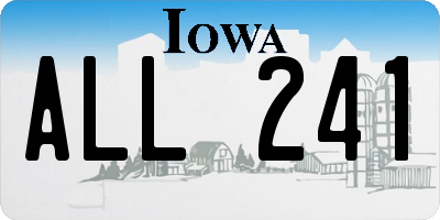 IA license plate ALL241