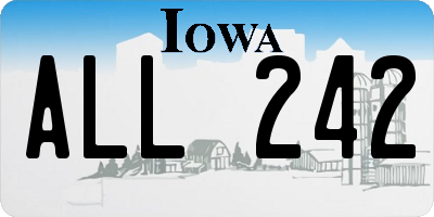 IA license plate ALL242
