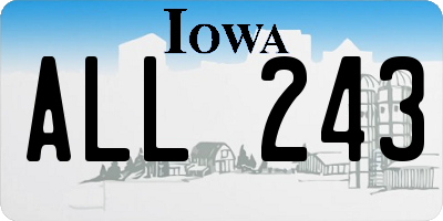IA license plate ALL243