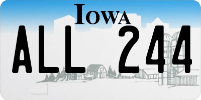 IA license plate ALL244