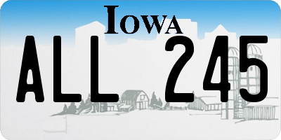 IA license plate ALL245