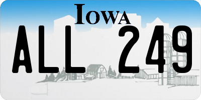 IA license plate ALL249