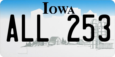 IA license plate ALL253