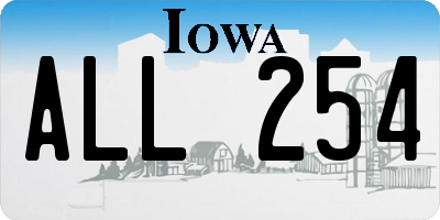 IA license plate ALL254