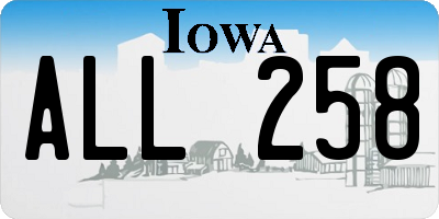 IA license plate ALL258