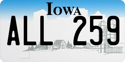 IA license plate ALL259