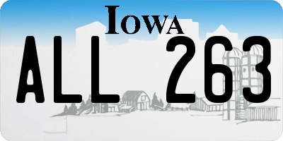 IA license plate ALL263