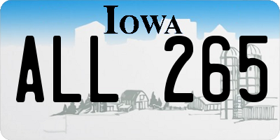 IA license plate ALL265