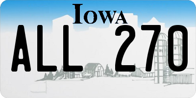 IA license plate ALL270