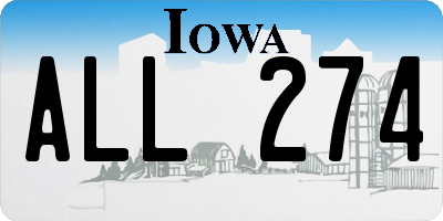IA license plate ALL274