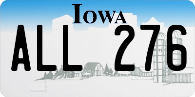 IA license plate ALL276