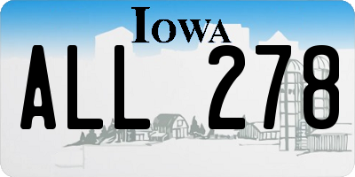 IA license plate ALL278