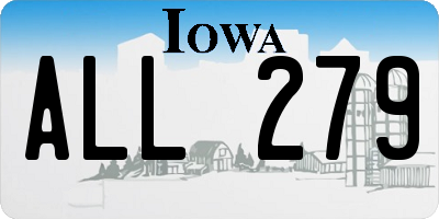 IA license plate ALL279