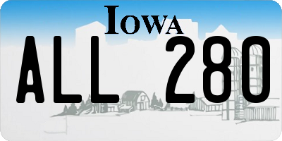 IA license plate ALL280