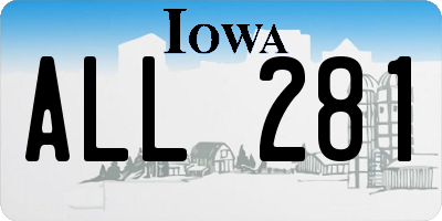 IA license plate ALL281