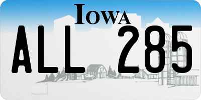 IA license plate ALL285