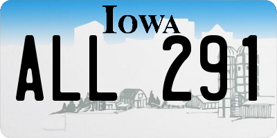 IA license plate ALL291