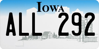IA license plate ALL292