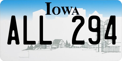 IA license plate ALL294