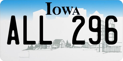 IA license plate ALL296