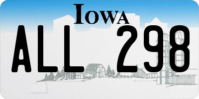 IA license plate ALL298
