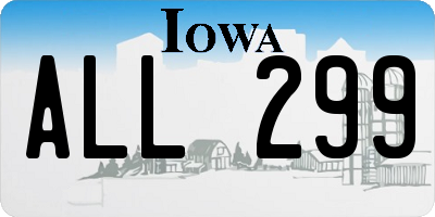 IA license plate ALL299