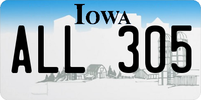 IA license plate ALL305