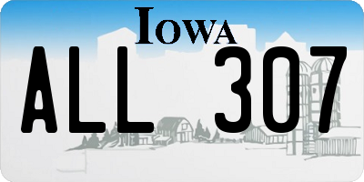 IA license plate ALL307