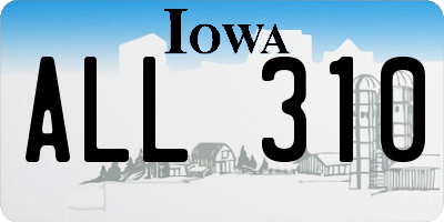 IA license plate ALL310