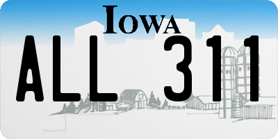 IA license plate ALL311