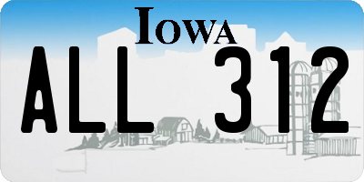 IA license plate ALL312