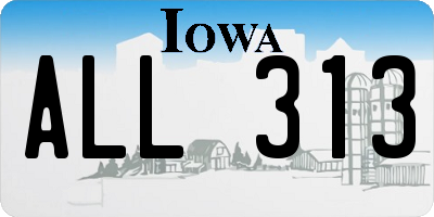 IA license plate ALL313