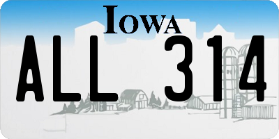 IA license plate ALL314