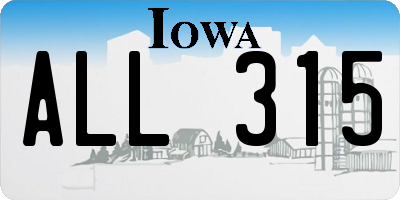 IA license plate ALL315