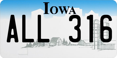 IA license plate ALL316
