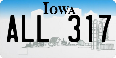 IA license plate ALL317