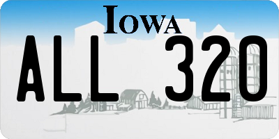 IA license plate ALL320