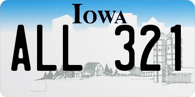 IA license plate ALL321