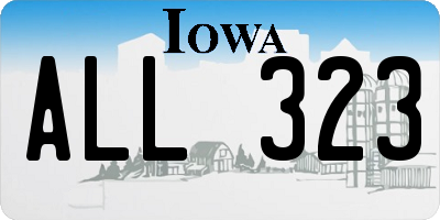IA license plate ALL323