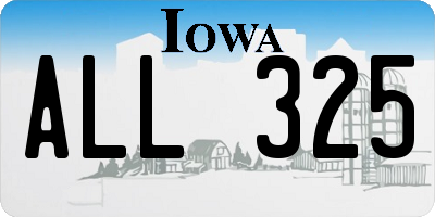 IA license plate ALL325