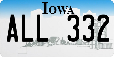 IA license plate ALL332