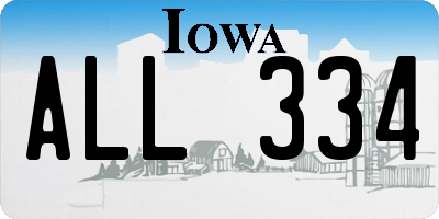 IA license plate ALL334