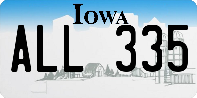 IA license plate ALL335