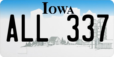 IA license plate ALL337