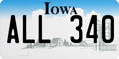 IA license plate ALL340