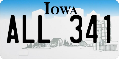IA license plate ALL341