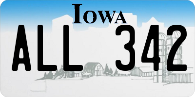 IA license plate ALL342