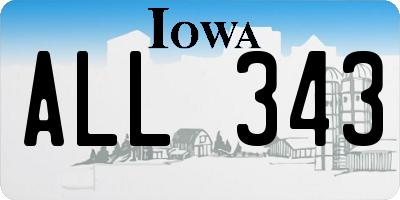 IA license plate ALL343