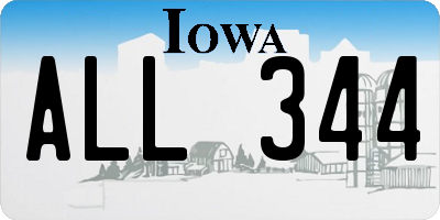 IA license plate ALL344